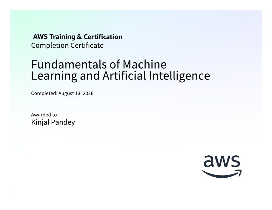 Certificate: Fundamentals of Machine Learning and Artificial Intelligence