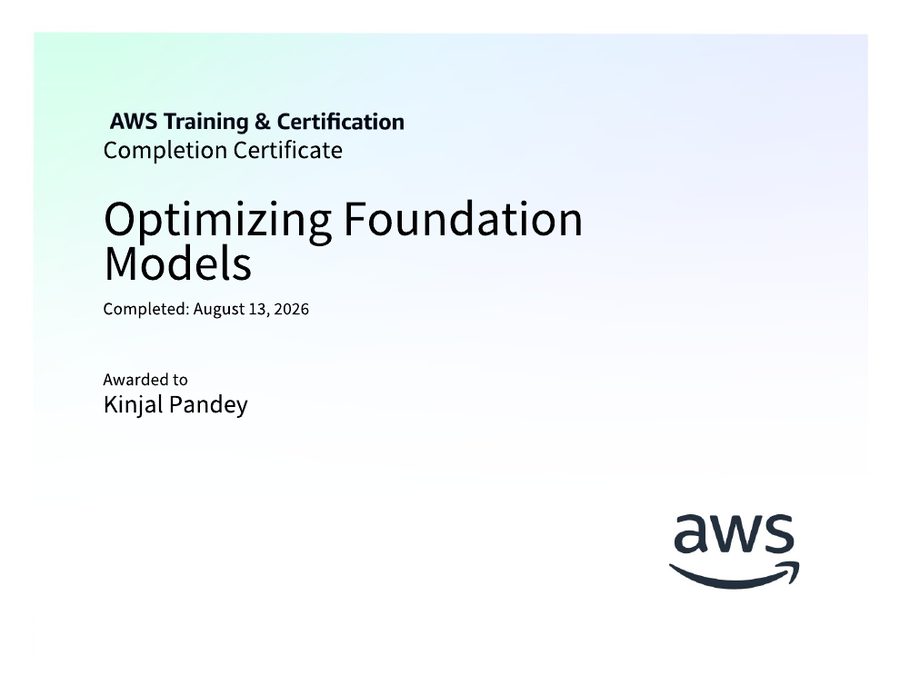 Certificate: Optimizing Foundation Models